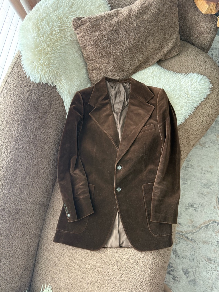 Vintage Ysl Brown Velvet Suit Jacket